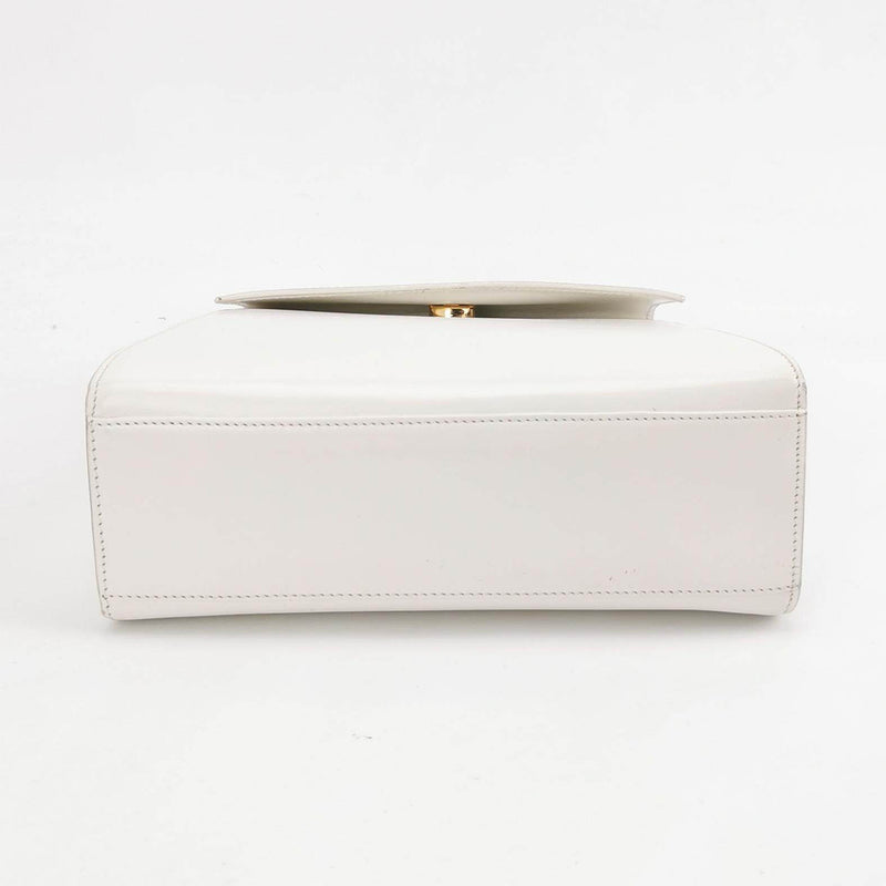 Celine Vintage White Kelly Bag With Gold Hardware