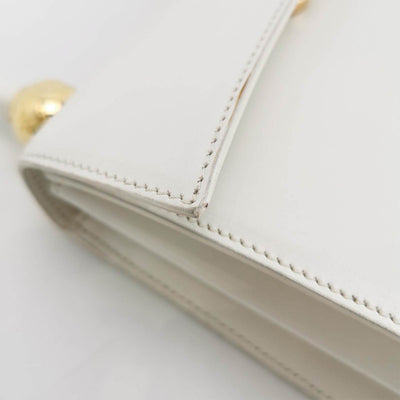 Celine Vintage White Kelly Bag With Gold Hardware