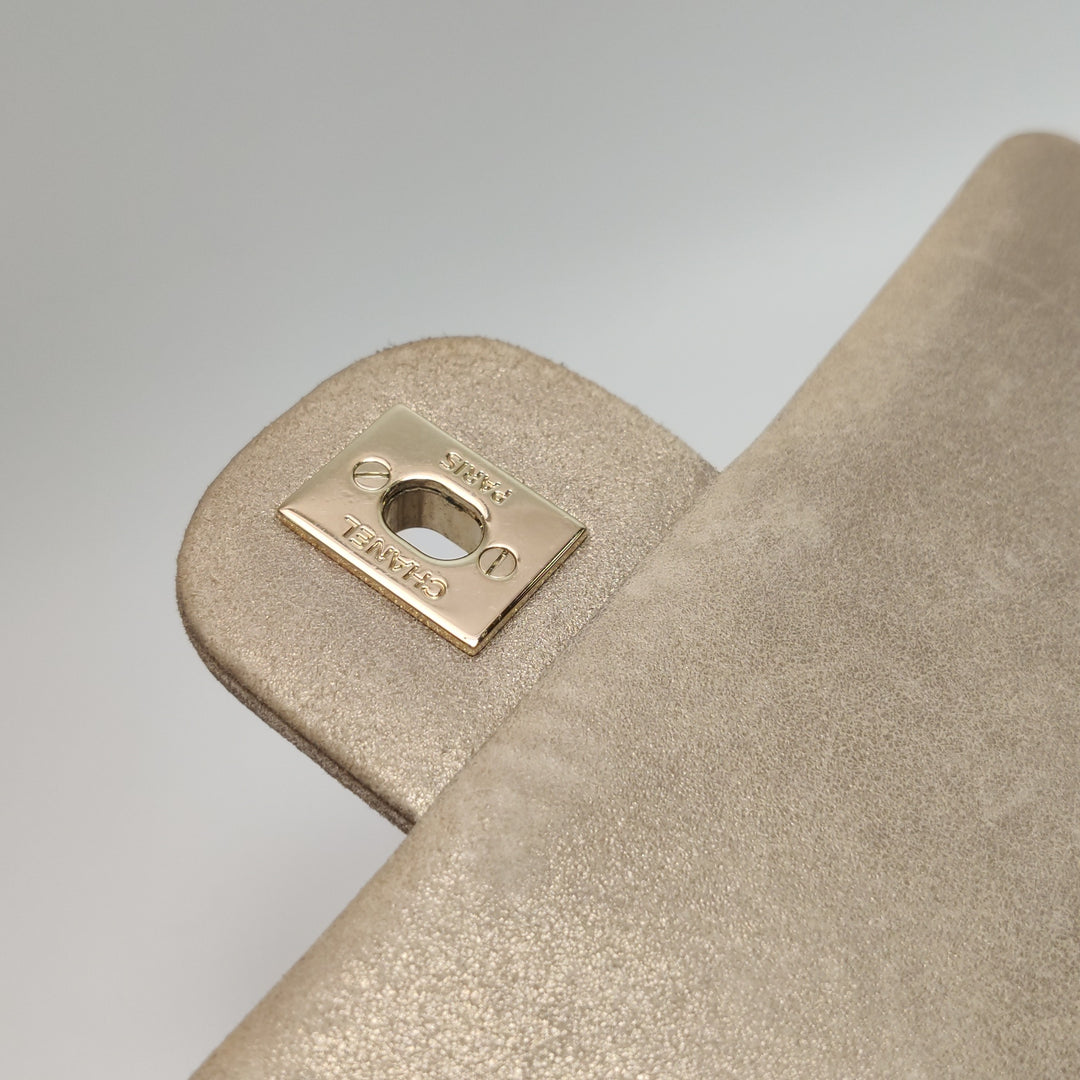 Chanel 2015 Swarovski Crystals Classic Square Mini Flap Bag Beige Gold Hardware (2017 – 2018)
