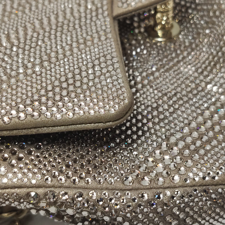 Chanel 2015 Swarovski Crystals Classic Square Mini Flap Bag Beige Gold Hardware (2017 – 2018)