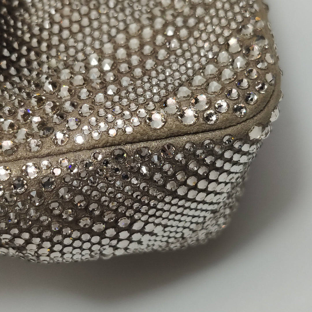 Chanel 2015 Swarovski Crystals Classic Square Mini Flap Bag Beige Gold Hardware (2017 – 2018)