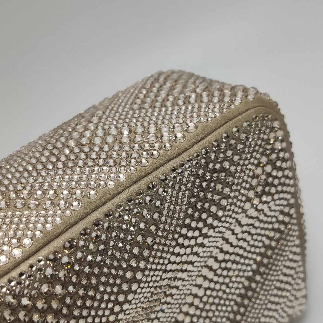 Chanel 2015 Swarovski Crystals Classic Square Mini Flap Bag Beige Gold Hardware (2017 – 2018)