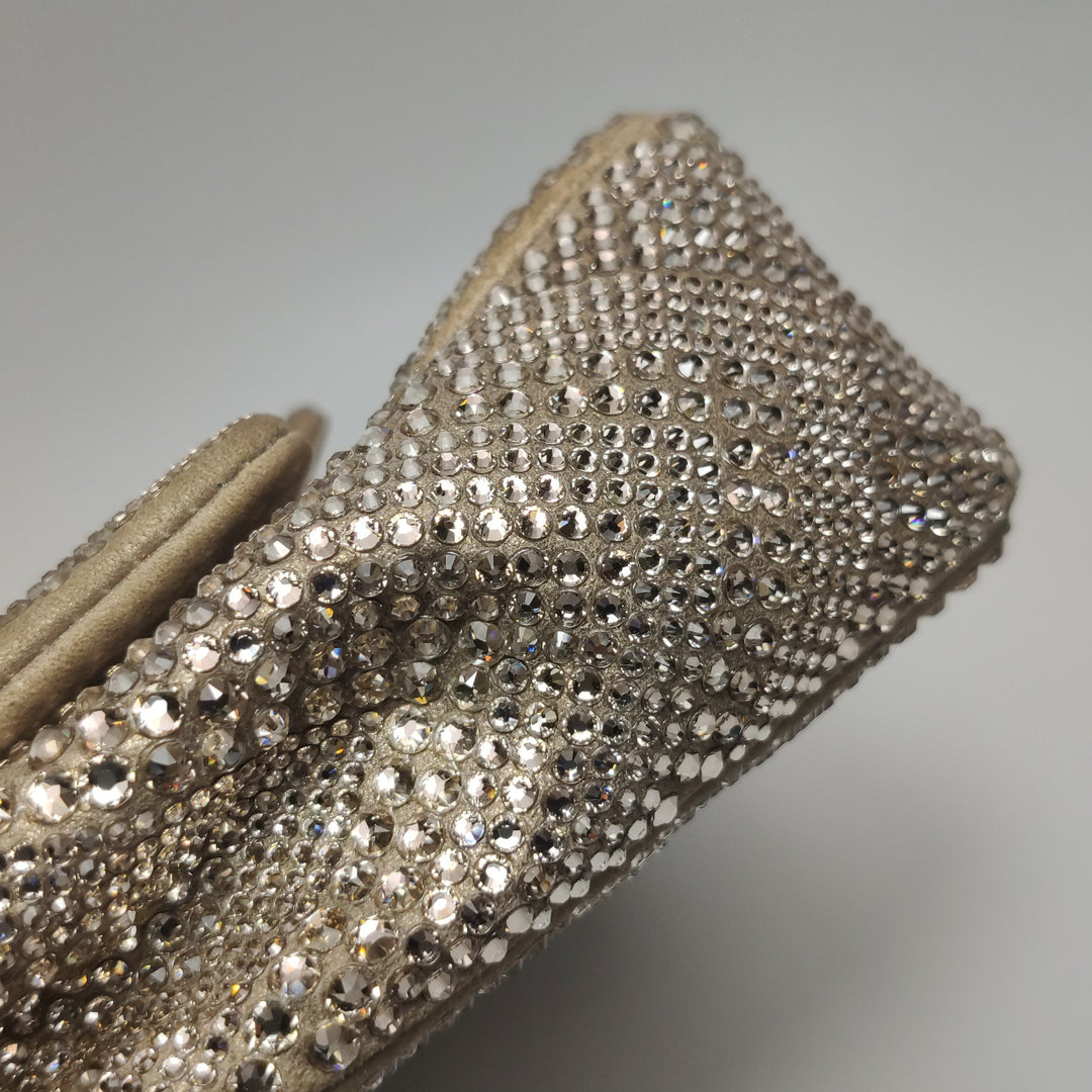 Chanel 2015 Swarovski Crystals Classic Square Mini Flap Bag Beige Gold Hardware (2017 – 2018)