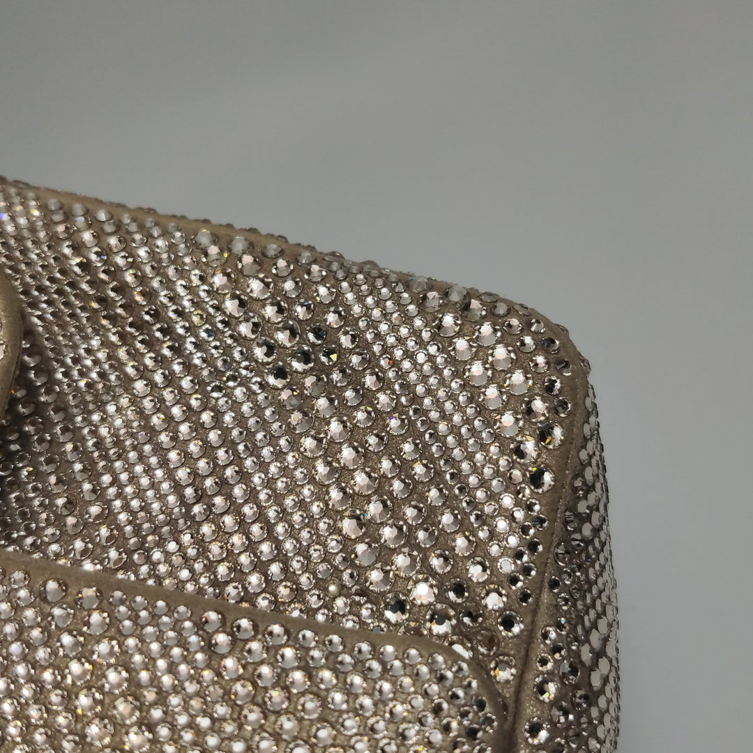 Chanel 2015 Swarovski Crystals Classic Square Mini Flap Bag Beige Gold Hardware (2017 – 2018)