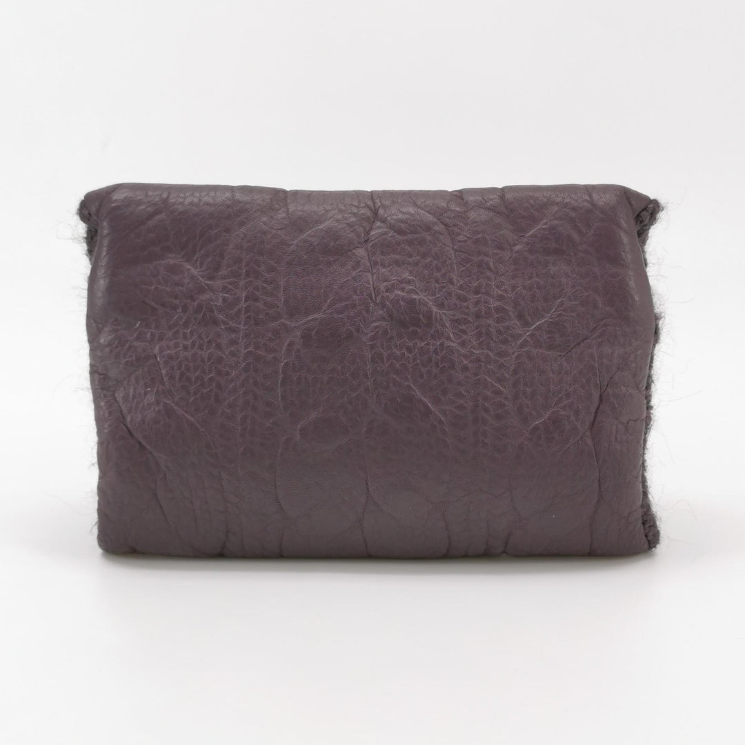 Chanel Chic Knit Flap Bag Medium Sheepskin and Wool Purple Ruthenium Hardware