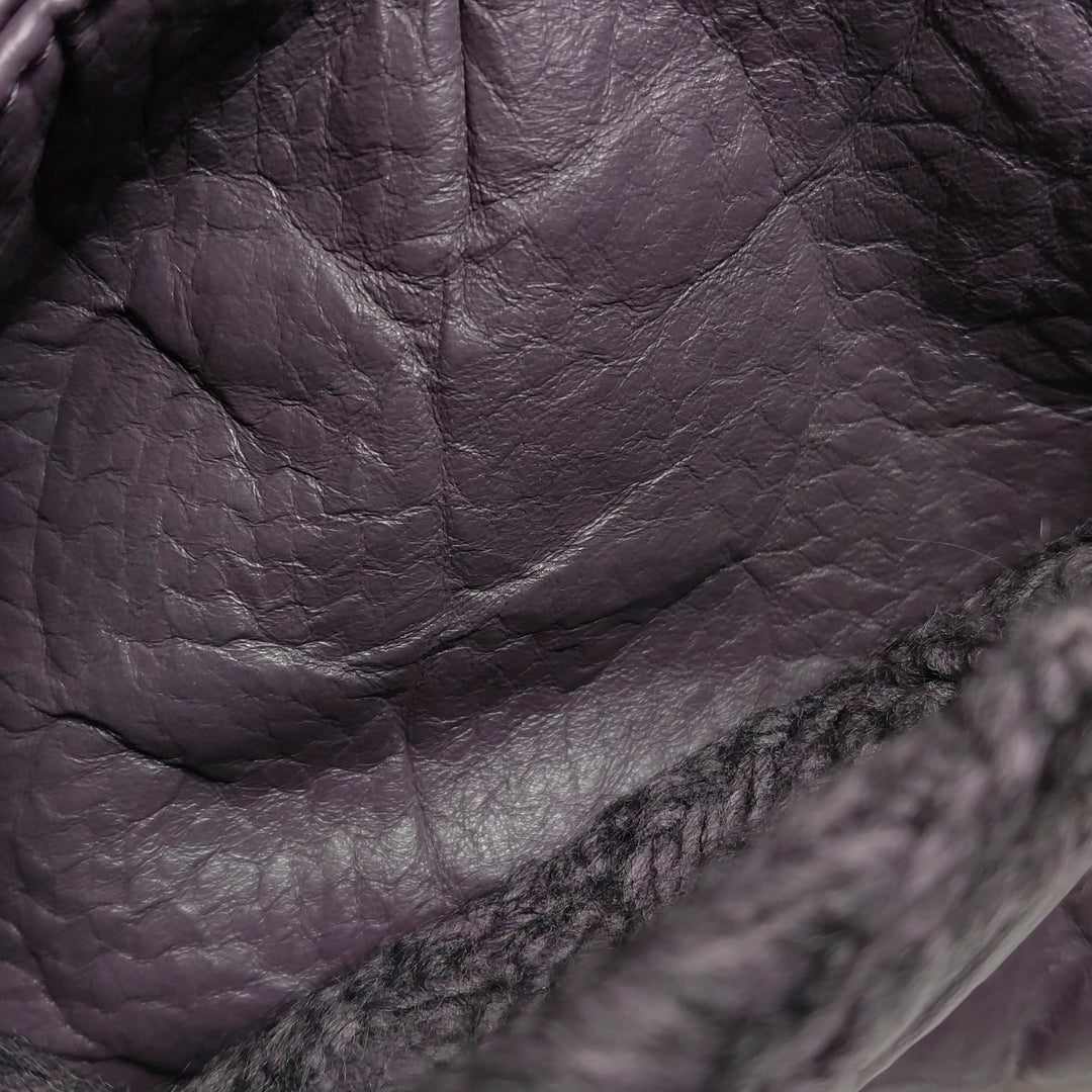 Chanel Chic Knit Flap Bag Medium Sheepskin and Wool Purple Ruthenium Hardware