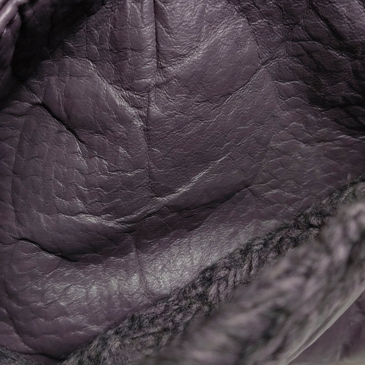 Chanel Chic Knit Flap Bag Medium Sheepskin and Wool Purple Ruthenium Hardware