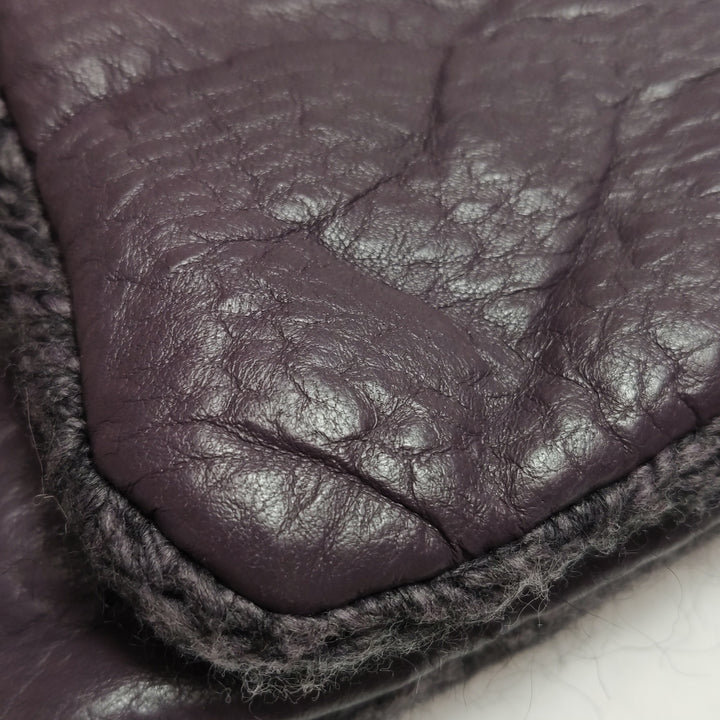 Chanel Chic Knit Flap Bag Medium Sheepskin and Wool Purple Ruthenium Hardware