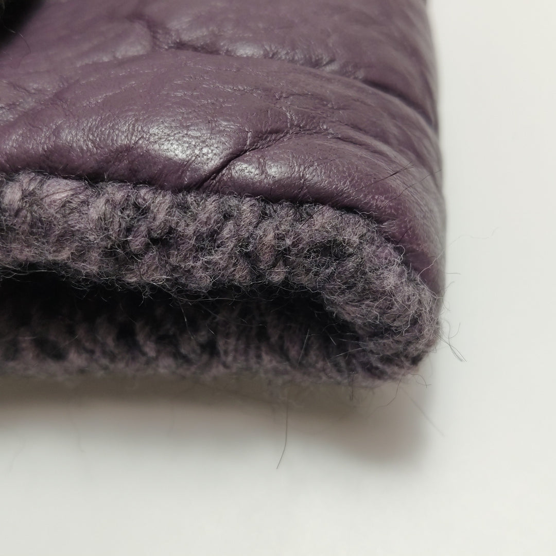 Chanel Chic Knit Flap Bag Medium Sheepskin and Wool Purple Ruthenium Hardware