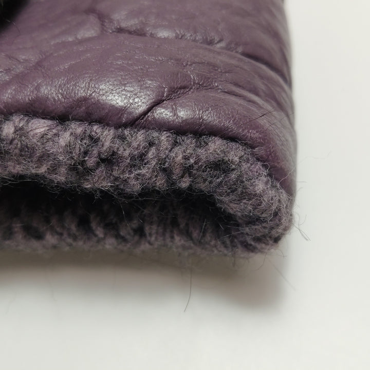 Chanel Chic Knit Flap Bag Medium Sheepskin and Wool Purple Ruthenium Hardware