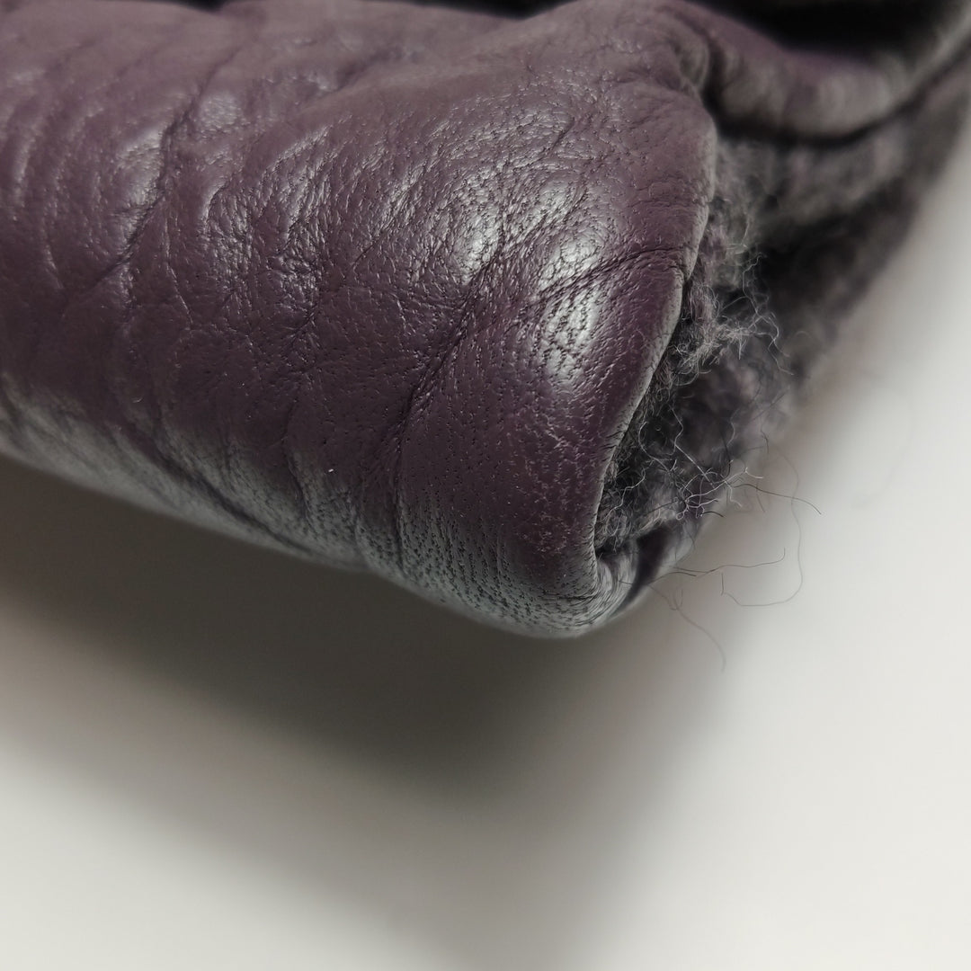 Chanel Chic Knit Flap Bag Medium Sheepskin and Wool Purple Ruthenium Hardware