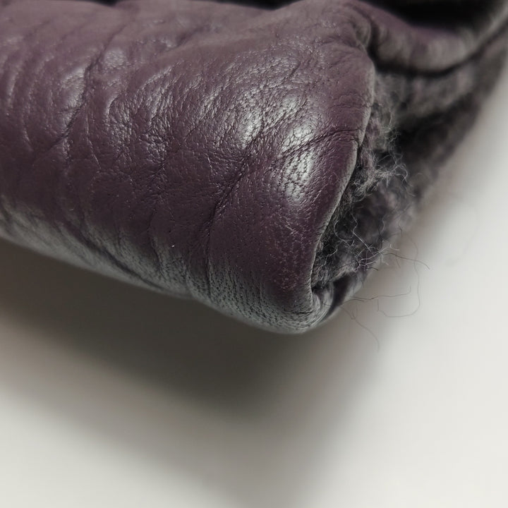 Chanel Chic Knit Flap Bag Medium Sheepskin and Wool Purple Ruthenium Hardware