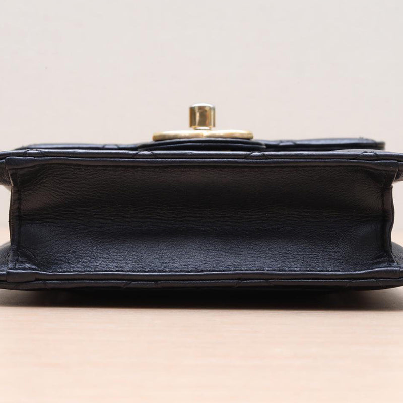 Chanel Quilted Black Vertical Phone Clutch Lambskin Gold CC Logo