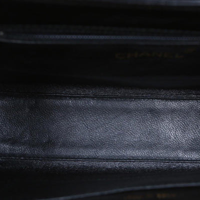 Chanel *Ultra Rare* Vintage Black Lambskin Gold CC Top Handle Kelly Flap Bag 1995 - 1997