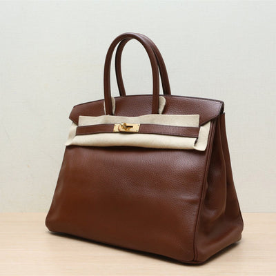 Hermès *Vintage* Dark Brown Birkin 35cm With Gold Hardware Square B Stamp - 1998