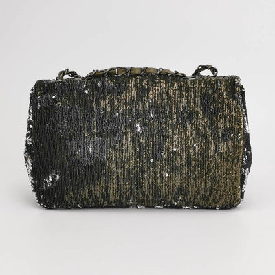 Chanel *Limited Edition* Green Sequin Coco Cuba Medium Flap Bag Ruthenium Hardware