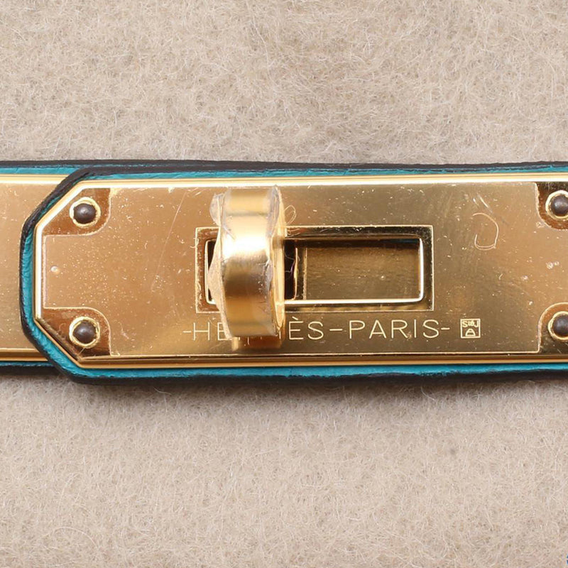 Hermès Kelly 28 7F Blue Paon Togo Leather X Stamp Gold Hardware 2016