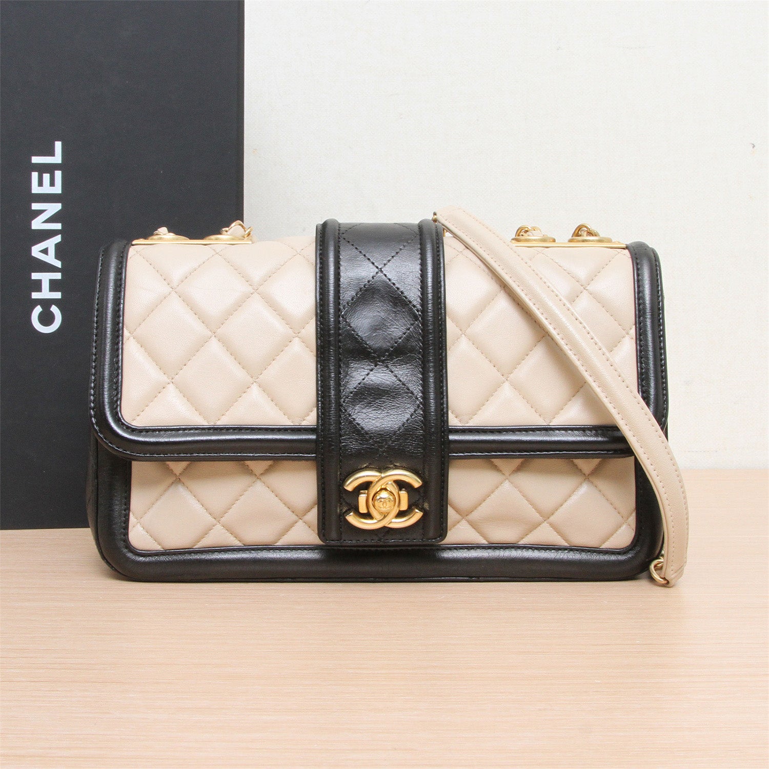 Chanel Black Quilted Leather Small Trapezio Flap Bag Chanel