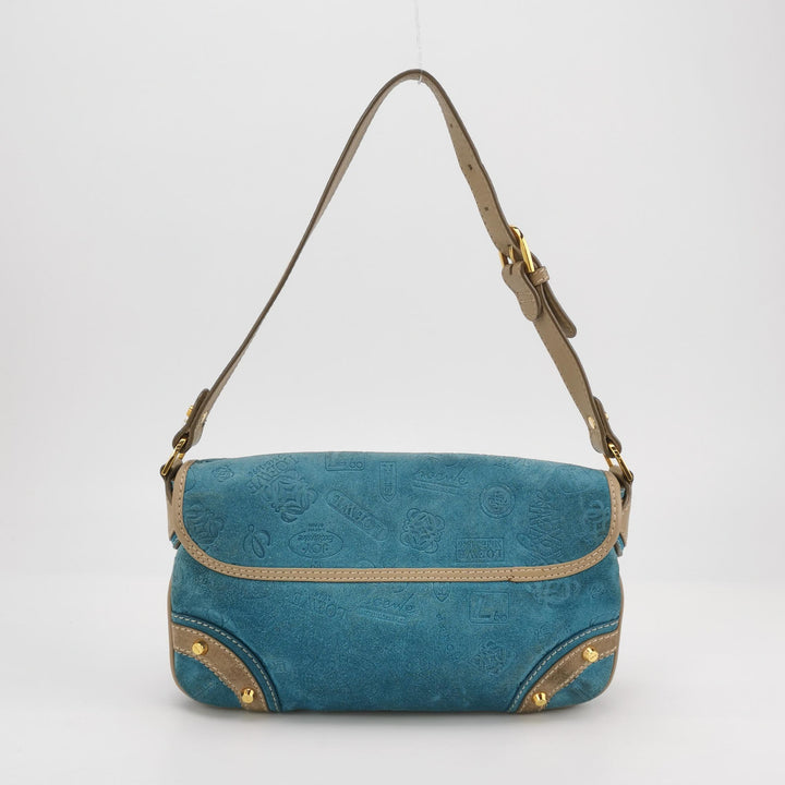 Loewe 160th Anniversary Suede Leather One Shoulder Bag Green
