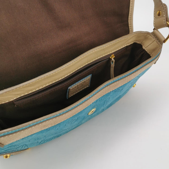 Loewe 160th Anniversary Suede Leather One Shoulder Bag Green
