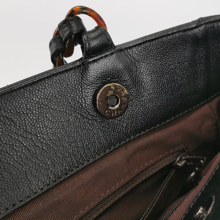 Chanel Vintage Chain CC Tote Black