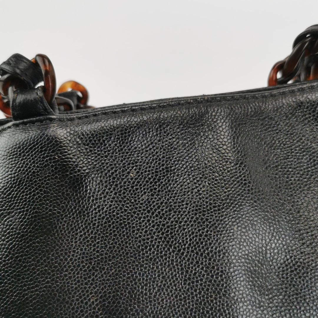Chanel Vintage Chain CC Tote Black