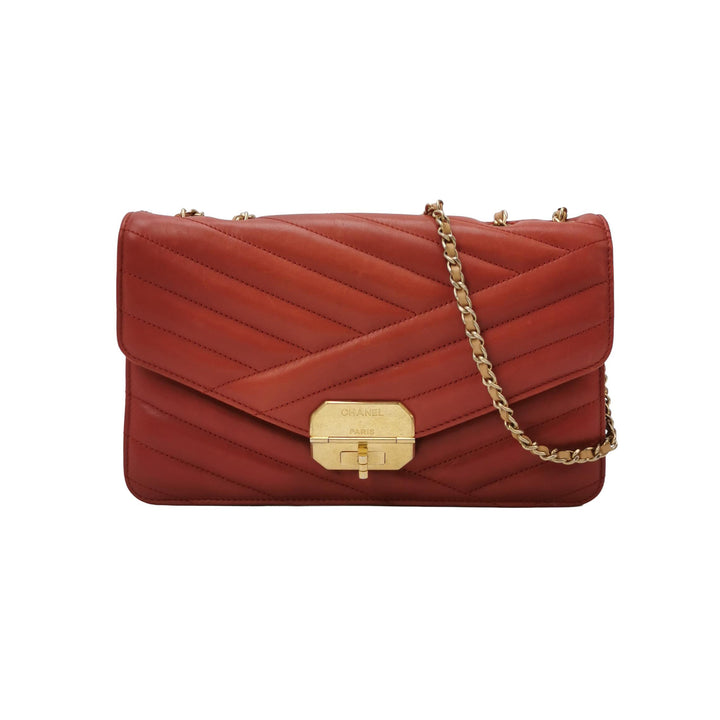 Chanel Gabrielle Flap Bag Red Leather