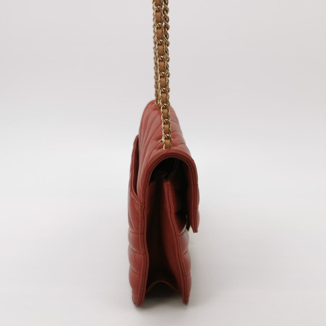 Chanel Gabrielle Flap Bag Red Leather