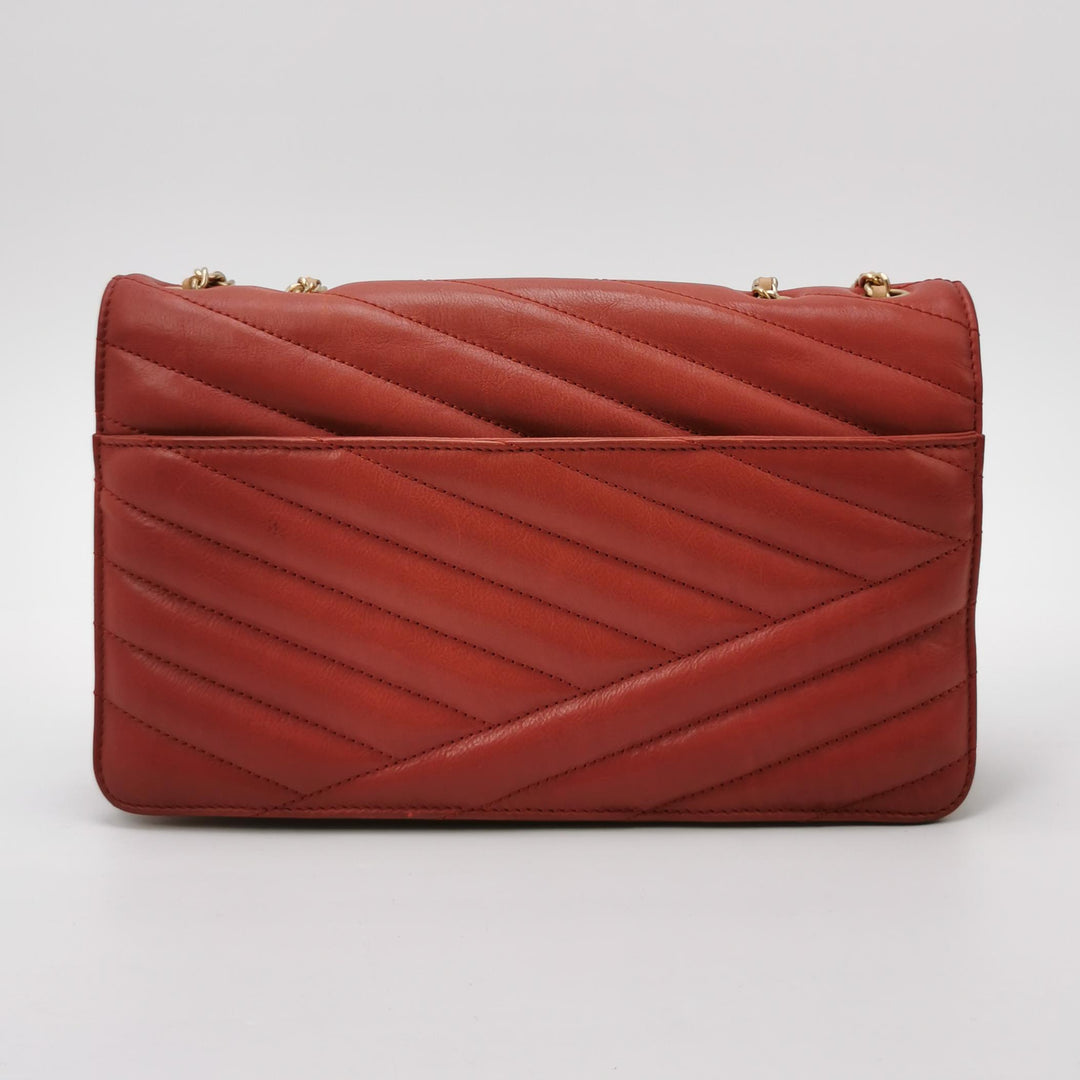 Chanel Gabrielle Flap Bag Red Leather