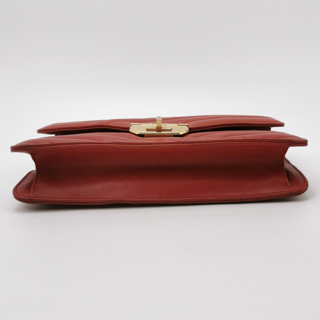 Chanel Gabrielle Flap Bag Red Leather