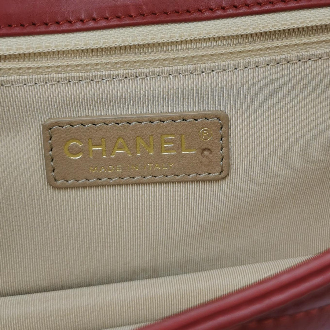 Chanel Gabrielle Flap Bag Red Leather