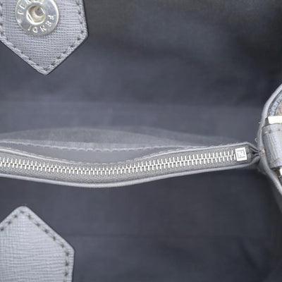 Fendi Blue Vitello Leather And Mixed Media Bird Petite Sac 2Jours Elite Tote Bag