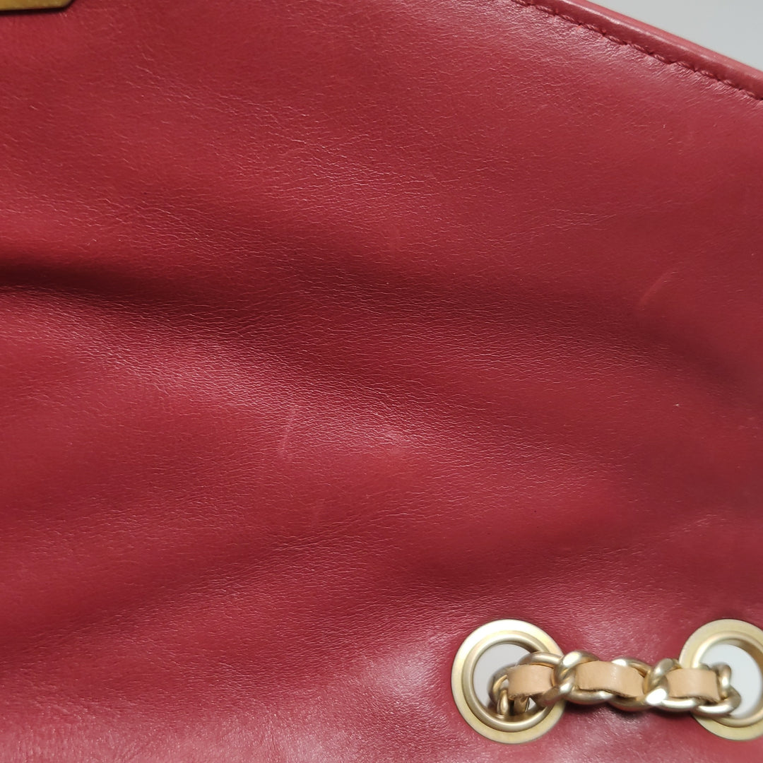 Chanel Gabrielle Flap Bag Red Leather