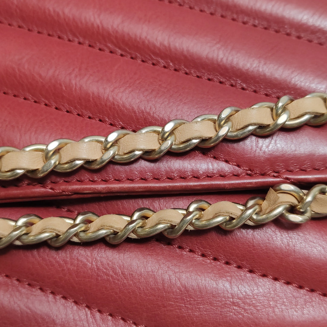 Chanel Gabrielle Flap Bag Red Leather