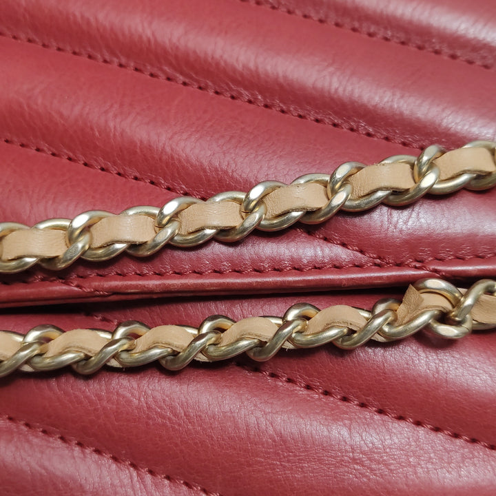 Chanel Gabrielle Flap Bag Red Leather