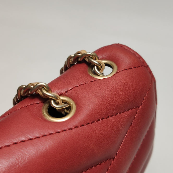 Chanel Gabrielle Flap Bag Red Leather