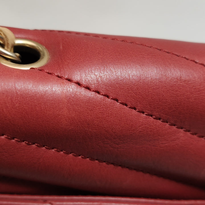 Chanel Gabrielle Flap Bag Red Leather