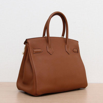 Hermès Gold Togo and Ambre Swift Birkin Officier 30 Palladium Hardware