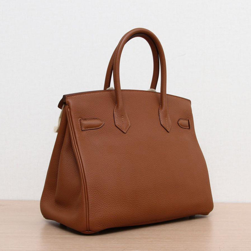 Hermès Gold Togo and Ambre Swift Birkin Officier 30 Palladium Hardware