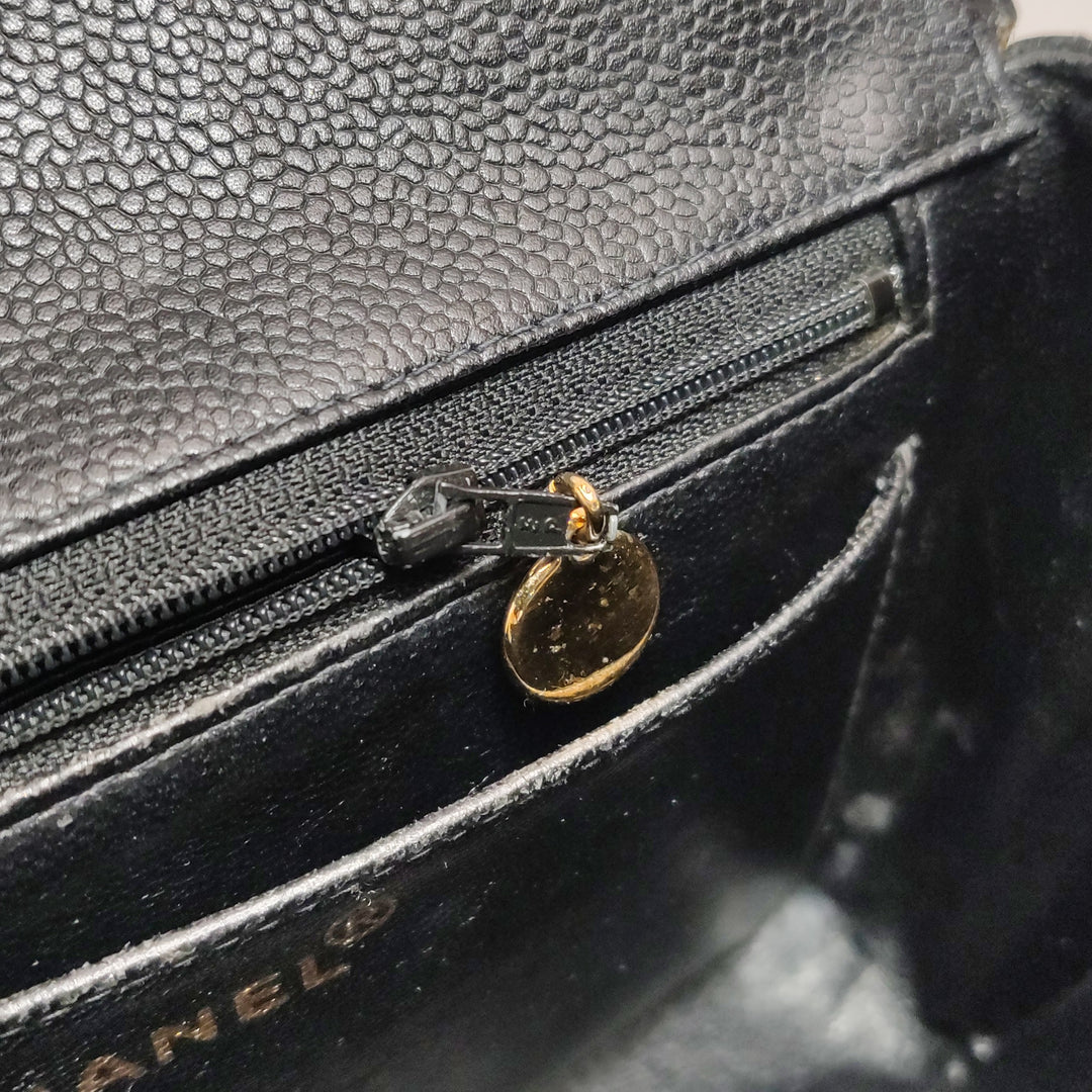 Chanel Vintage Caviar Kelly Classic Shoulder Bag