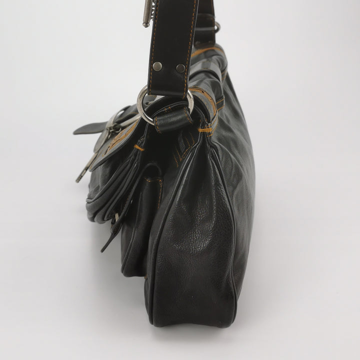 Dior Calfskin Gaucho Double Saddle Bag Black