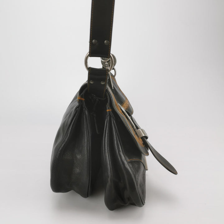 Dior Calfskin Gaucho Double Saddle Bag Black