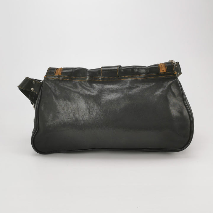 Dior Calfskin Gaucho Double Saddle Bag Black