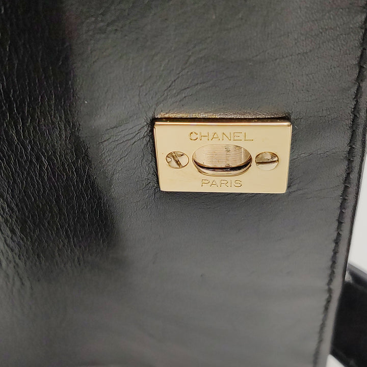 Chanel Wild Stitch Surpique Flap Bag Medium Black Quilted Calfskin Gold Hardware
