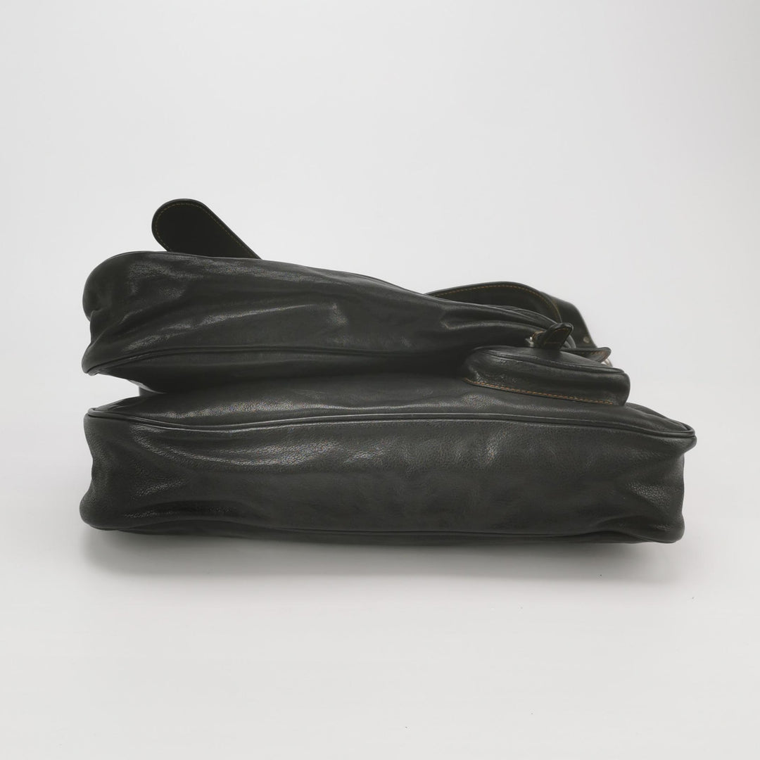 Dior Calfskin Gaucho Double Saddle Bag Black