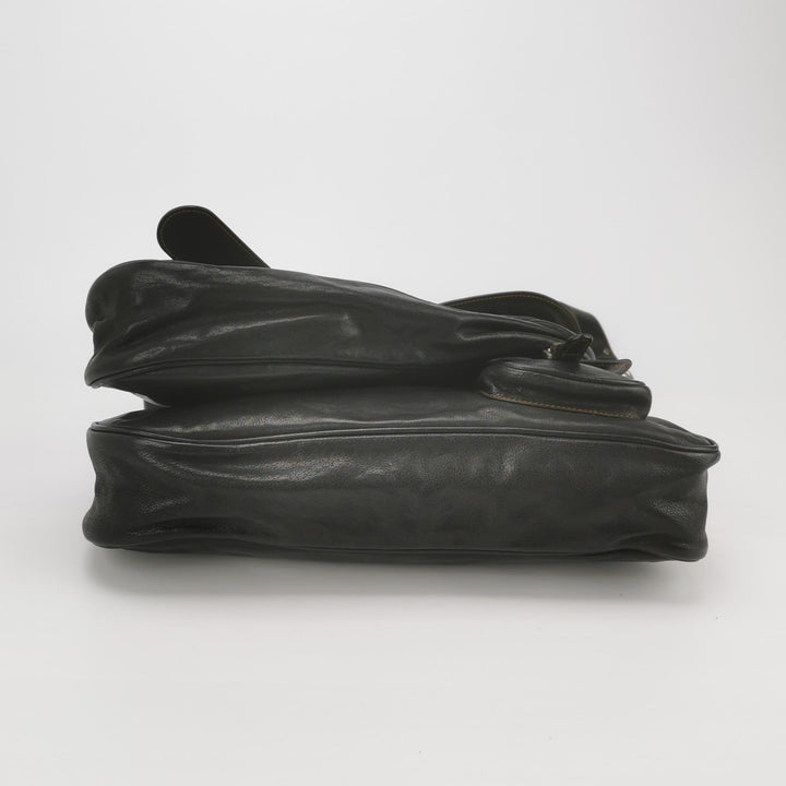 Dior Calfskin Gaucho Double Saddle Bag Black