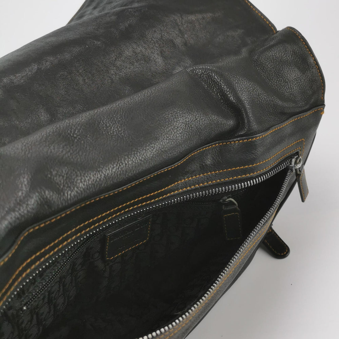 Dior Calfskin Gaucho Double Saddle Bag Black