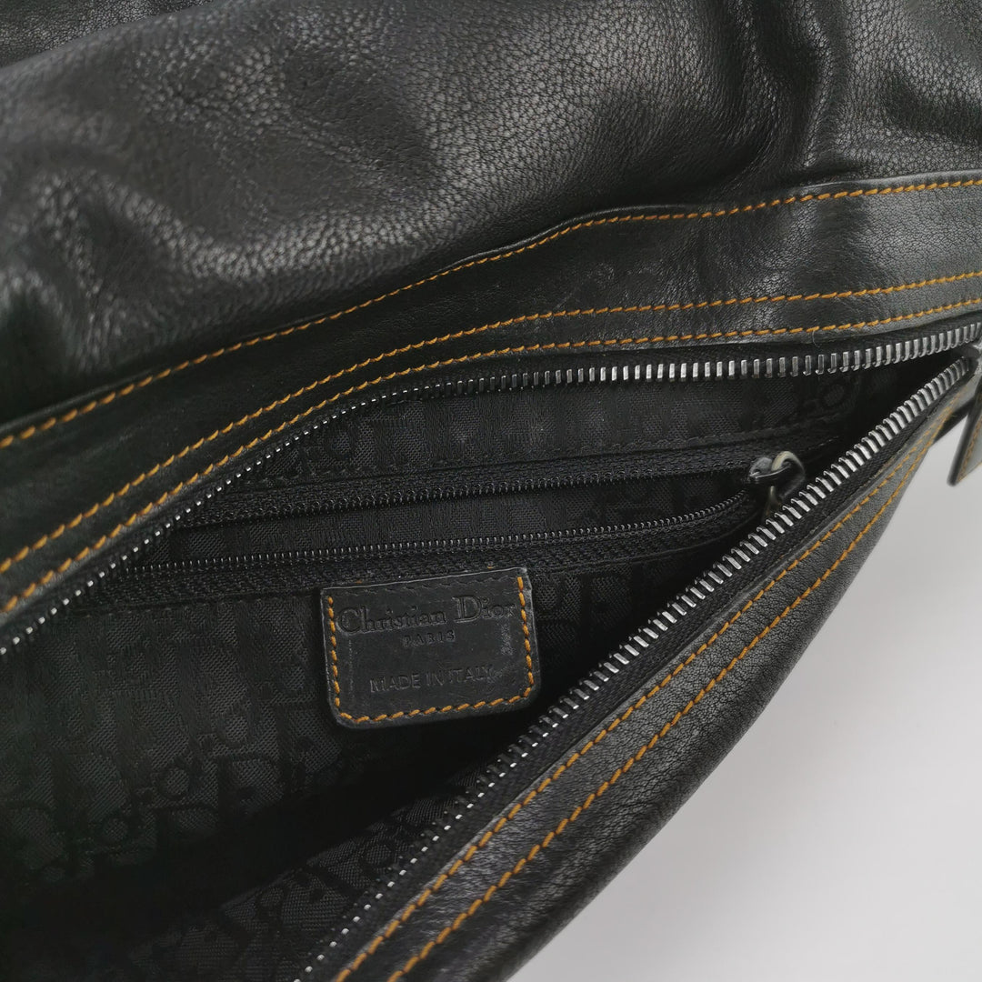 Dior Calfskin Gaucho Double Saddle Bag Black