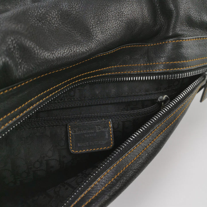 Dior Calfskin Gaucho Double Saddle Bag Black