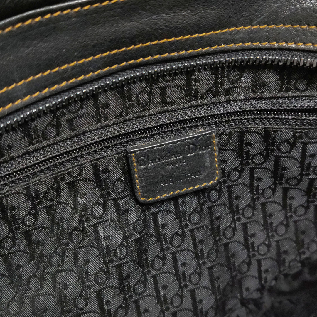 Dior Calfskin Gaucho Double Saddle Bag Black